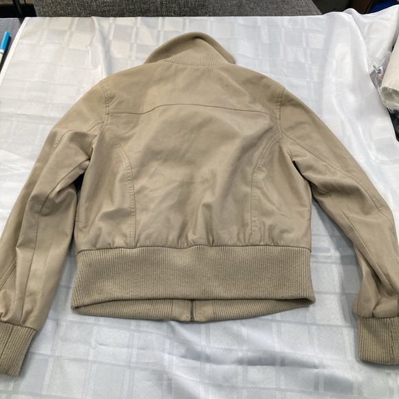 Beverly Hills Polo Club Women’s Tan Faux Leather Short Bomber Jacket Junior Xl - Picture 10 of 16